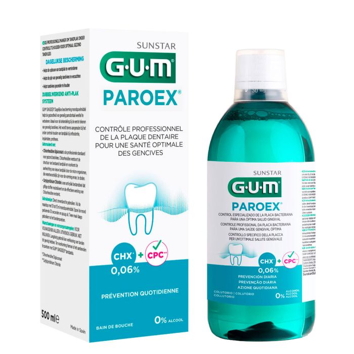 Ополіскувач GUM PAROEX 0,06% СНХ, антибактеріальна дія, 500 мл