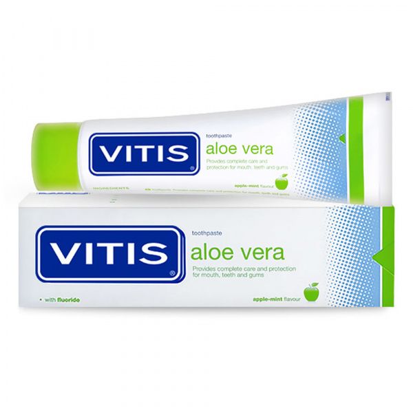 Зубна паста VITIS ALOE VERA, комплексна, яблуко-м'ята, 100 мл Зубна паста VITIS ALOE VERA, комплексна, яблуко-м'ята, 100 мл