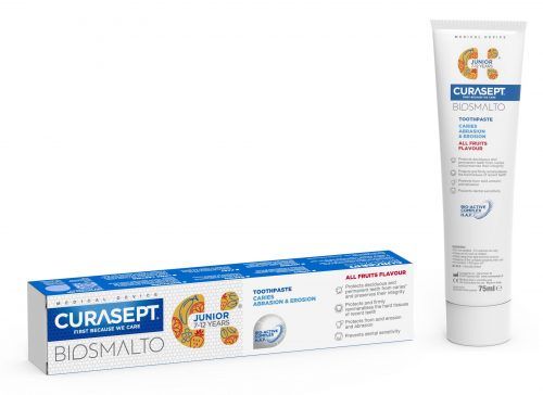Дитяча зубна паста CURASEPT BIOSMALTO JUNIOR проти карієсу, ерозії та стирання, 7-12 років, 75 мл Дитяча зубна паста CURASEPT BIOSMALTO JUNIOR проти карієсу, ерозії та стирання, 7-12 років, 75 мл