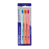 Набір зубних щіток Pesitro 6580 Ultra soft, 0,10 мм, 3 шт.