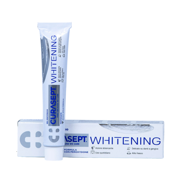 Зубна паста CURASEPT WHITENING, відбілююча, з перекисом водню та ПВП, 75 мл Зубна паста CURASEPT WHITENING, відбілююча, з перекисом водню та ПВП, 75 мл