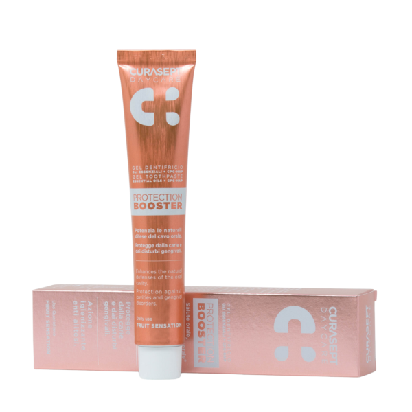 Зубна паста CURASEPT DAYCARE PROTECTION BOOSTER FRUIT SENSATION, комплексна дія, 75мл Зубна паста CURASEPT DAYCARE PROTECTION BOOSTER FRUIT SENSATION, комплексна дія, 75мл