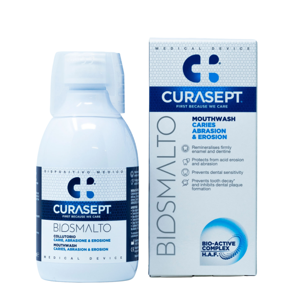 Ополіскувач CURASEPТ BIOSMALTO CARIES, ABRASION AND EROSION, проти карієсу, стирання і ерозії, 300мл