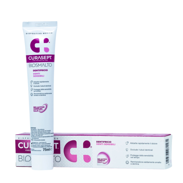 Зубна паста CURASEPT BIOSMALTO Sensitive Teeth, для чутливих зубів, 75 мл Зубна паста CURASEPT BIOSMALTO Sensitive Teeth, для чутливих зубів, 75 мл