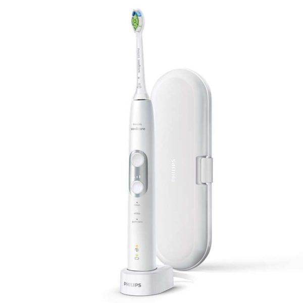 Звукова електрична щітка PHILIPS Sonicare ProtectiveClean 6100, HX6877/28, насадка для відбілювання, 3 режими, 3 інтенсивності+футляр Звукова електрична щітка PHILIPS Sonicare ProtectiveClean 6100, HX6877/28, насадка для відбілювання, 3 режими, 3 інтенсивності+футляр