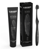 Зубна паста CURASEPT LUXURY WHITENING, BLACK, відбілююча, ремінералізуюча  з перекисом карбаміду, 75 мл+зубна щітка