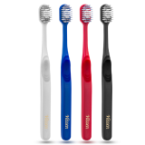 Зубна щітка Vussen подвійна жорсткість щетини, антибактеріальний захист, синя