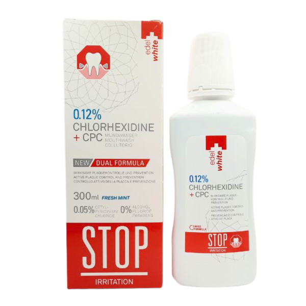 Ополіскувач Edel+White STOP Irritation 0,12 % СНХ, для ясен, 300 мл