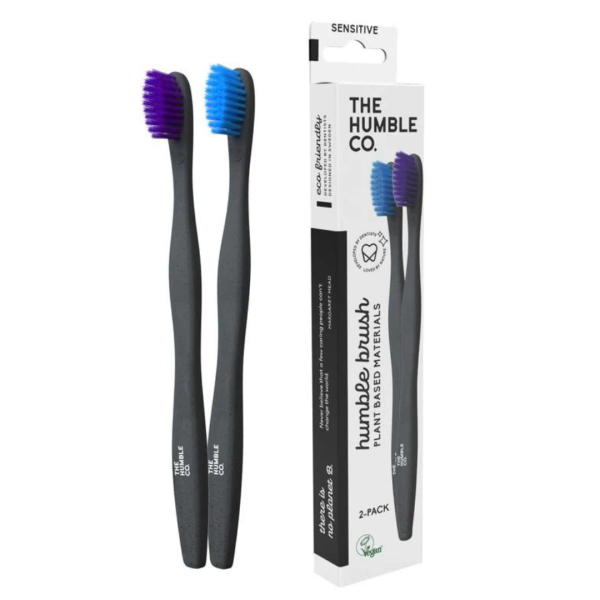 Набір зубних щіток The Humble Co Soft, на рослинній основі, м'яка, блакитний+фіолетовий, 2 шт