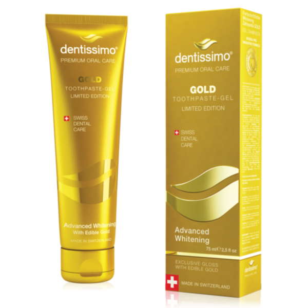 Зубна паста-гель Dentissimo Advanced Whiitening Gold, відбілююча, 75 мл Зубна паста-гель Dentissimo Advanced Whiitening Gold, відбілююча, 75 мл