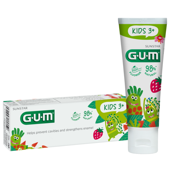 Дитяча зубна паста-гель GUM KIDS, від 3 років, полуниця, 50 мл Дитяча зубна паста-гель GUM KIDS, від 3 років, полуниця, 50 мл