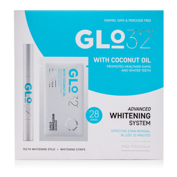 Відбілююча система GLO32, смужки 28 шт + пензлик