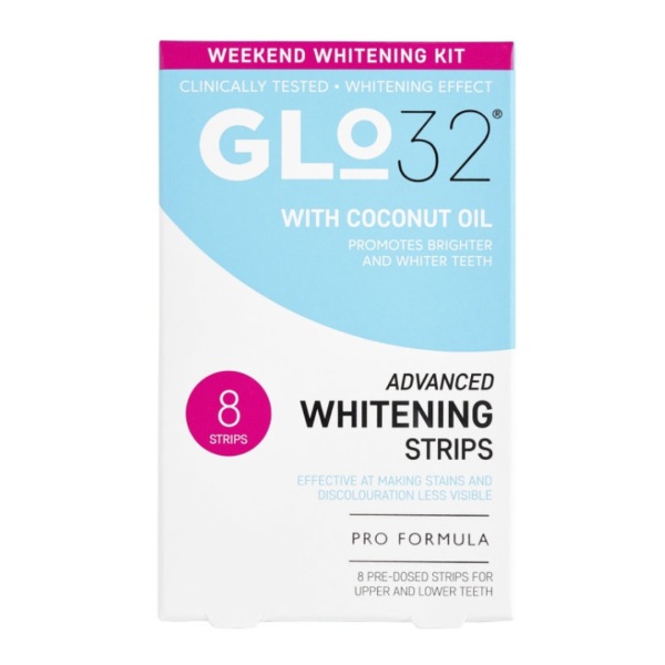 Смужки відбілюючі GLO32, Weekender Whitening Strip, 8 шт
