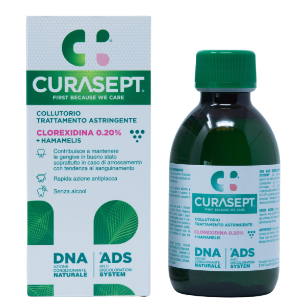 Ополіскувач CURASEPT ADS ASTRIGENT PRO, 0,2% СНХ, при почервонінні та схильності до кровотечі ясен, з гамамелісом, 200 мл Ополіскувач CURASEPT ADS ASTRIGENT PRO, 0,2% СНХ, при почервонінні та схильності до кровотечі ясен, з гамамелісом, 200 мл