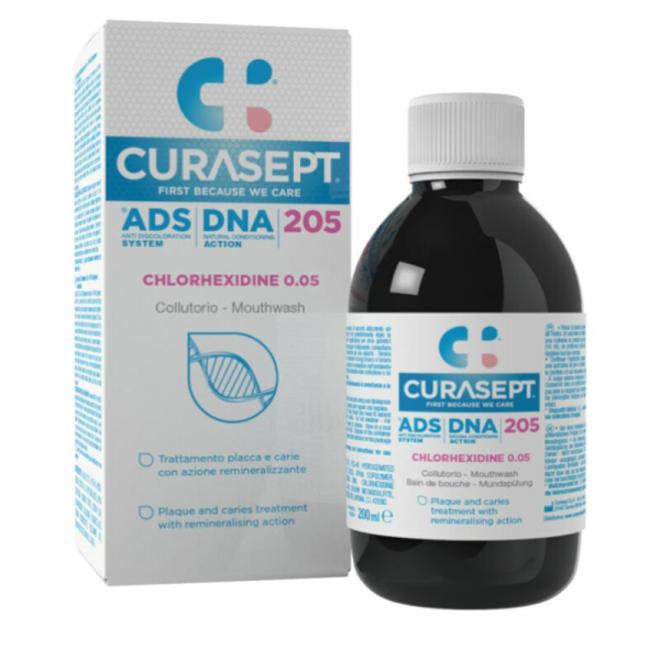 Ополіскувач CURASEPT ADS 205, 0,05% CHX та фтору, захист від нальоту та карієсу, 200 мл