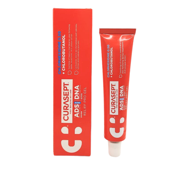Гель для ясен CURASEPT RELIEF PRO, СНХ 0,5%+хлорбутанол, заспокійливий, 30мл Гель для ясен CURASEPT RELIEF PRO, СНХ 0,5%+хлорбутанол, заспокійливий, 30мл