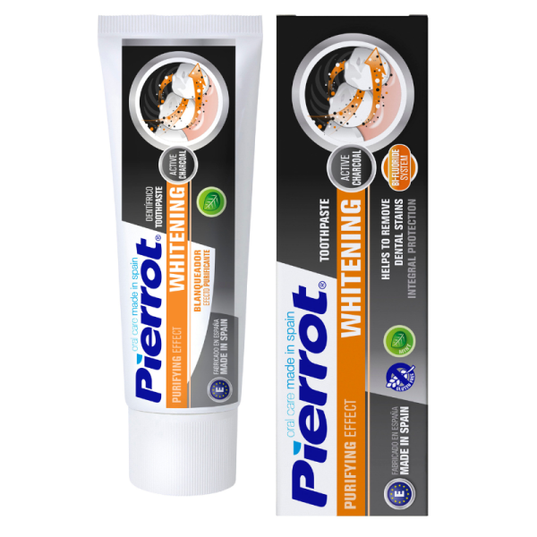 Зубна паста Pierrot WHITENING Active Charcoal відбілююча, з вугіллям, 75 мл Зубна паста Pierrot WHITENING Active Charcoal відбілююча, з вугіллям, 75 мл
