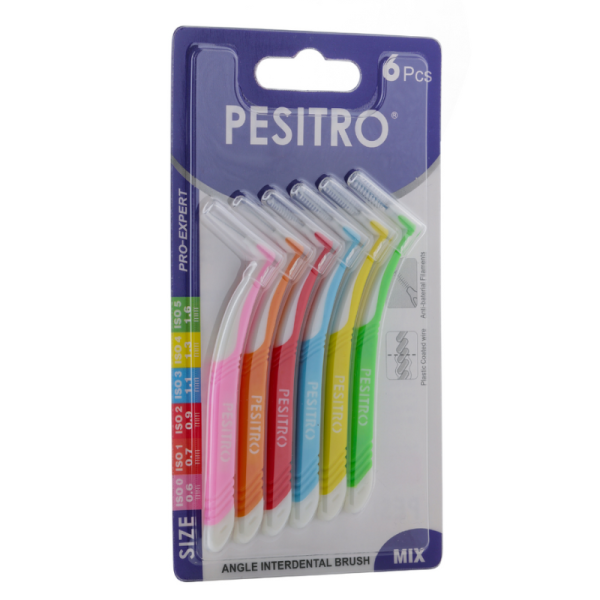 Набір міжзубних щіток Pesitro L-shape MIX, 6 шт. Набір міжзубних щіток Pesitro L-shape MIX, 6 шт.