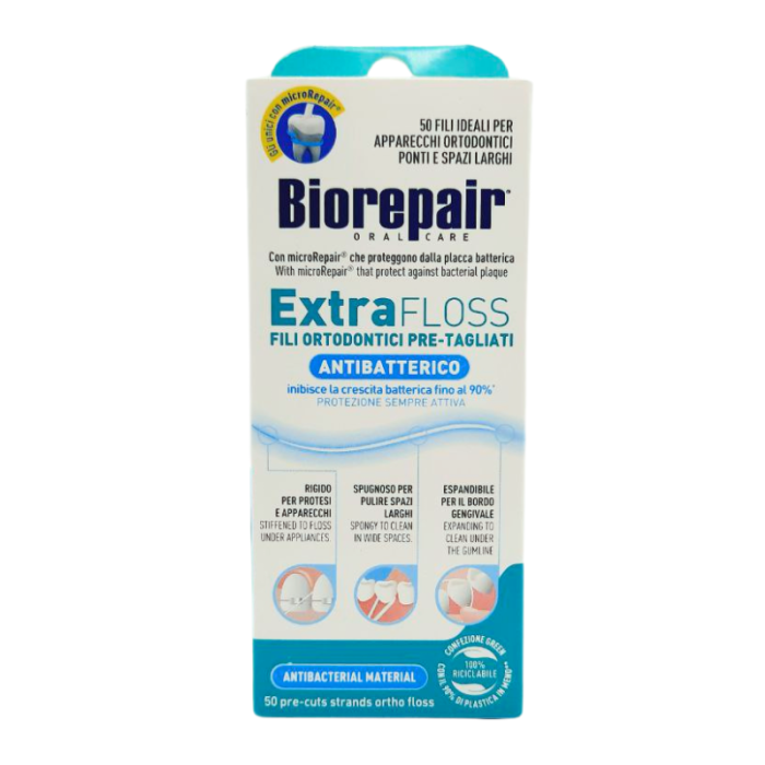 Зубна нитка Biorepair Extra Floss з гідроксиапатитом, 50 шт