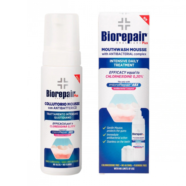 Мус Biorepair Plus, антибактеріальний інтенсивний щоденний догляд, 200 мл Мус Biorepair Plus, антибактеріальний інтенсивний щоденний догляд, 200 мл