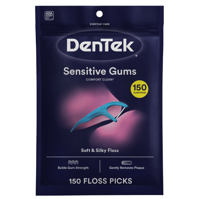 Флос-зубочистки DenTek комфортне чищення для чутливих ясен, 150 шт