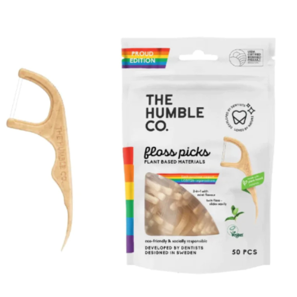 Зубний флос The Humble Co. Proud Edition, подвійна нитка, м'ята, 50 шт.