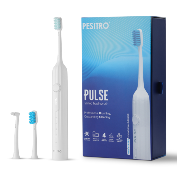 Звукова електрична щітка Pesitro Pulse Sonic з гідродинамічним ефектом, 2 насадки+футляр