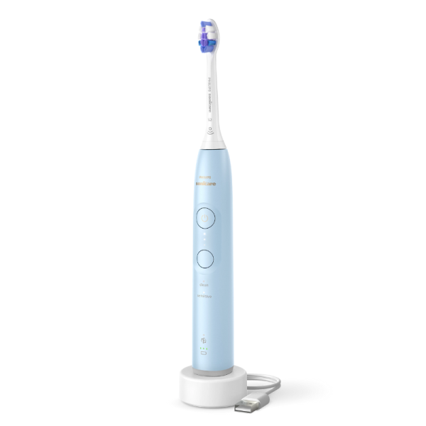 Звукова електрична щітка PHILIPS Sonicare 6100, HX7406/01, насадка для чутливих зубів, 2 режими, 3 інтенсивності Звукова електрична щітка PHILIPS Sonicare 6100, HX7406/01, насадка для чутливих зубів, 2 режими, 3 інтенсивності