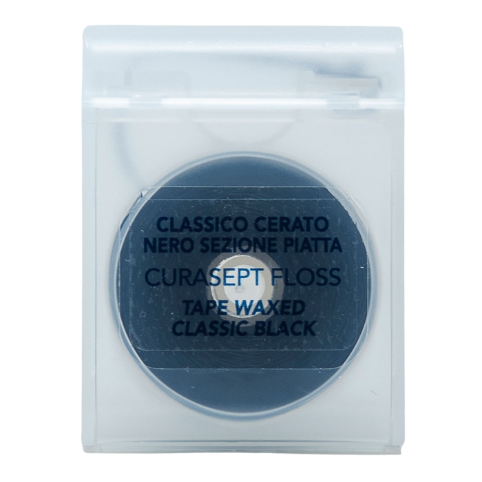 Зубна стрічка CURASEPT BLACK з хлоргексидином, смак м'яти 50 м