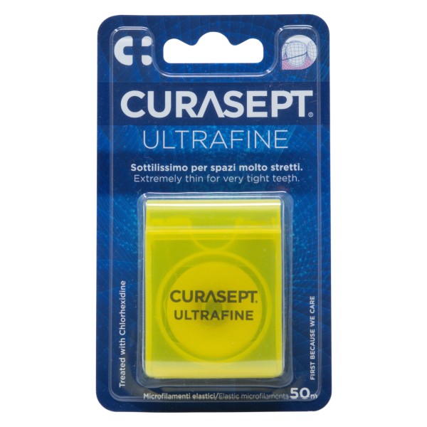 Зубна нитка CURASEPT ULTRAFINE невощена, з хлоргексидином, 50 м
