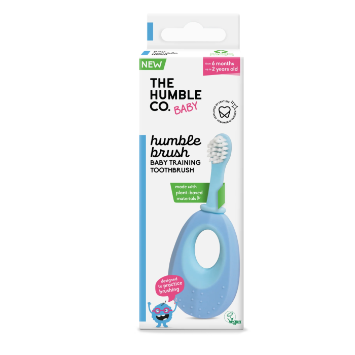 Дитяча зубна щітка The Humble Co. Ultra-Soft, на рослинній основі, ультра м'яка блакитна, 0-2 роки