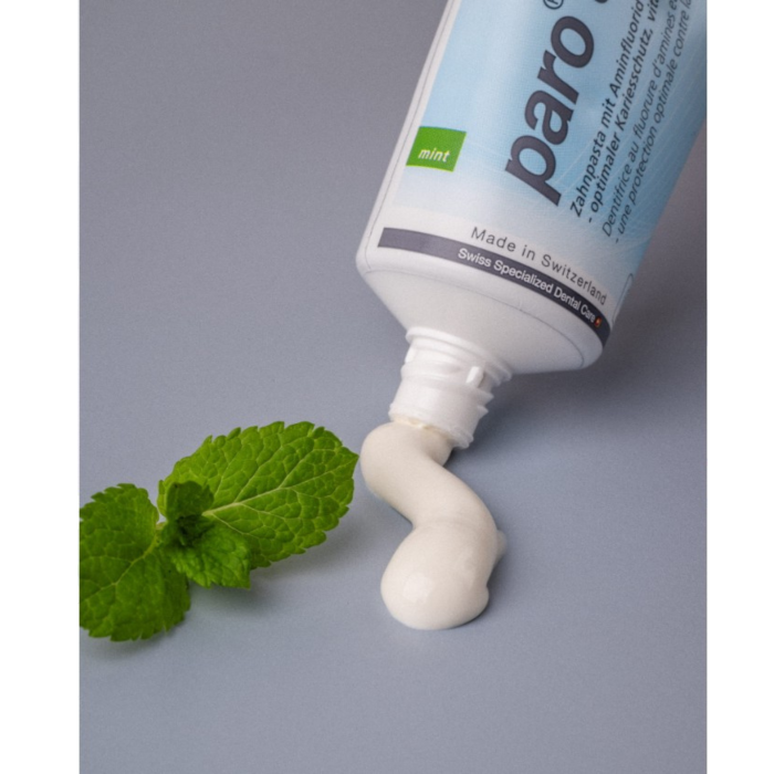 Зубна паста Paro Amin з пантенолом та фтором 1250 ppm, 75 мл
