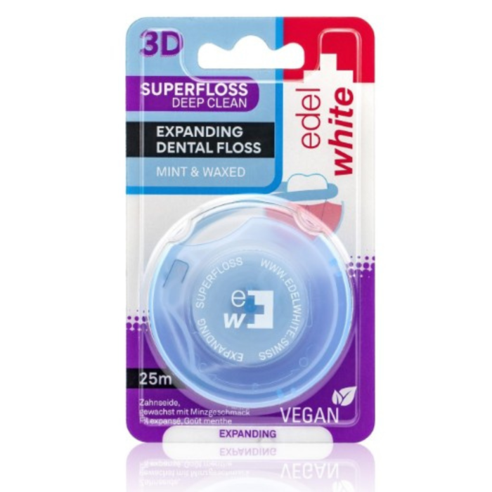 Зубна нитка-флос Edel+White, розширююча, 25 м