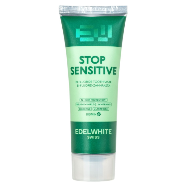 Зубна паста Edel+White Stop sensitivity, для чутливих зубів, проти карієсу, 75 мл