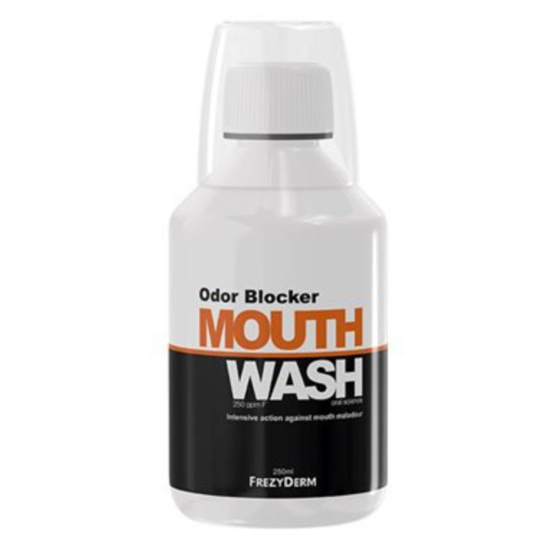 Ополіскувач FrezyDerm Odor Blocker, проти неприємного запаху з ротової порожнини, з фтором, 250 мл