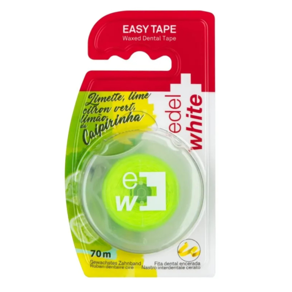 Зубна стрічка-флос Edel+White вощена, Caipirinha смак лайм, 70 м
