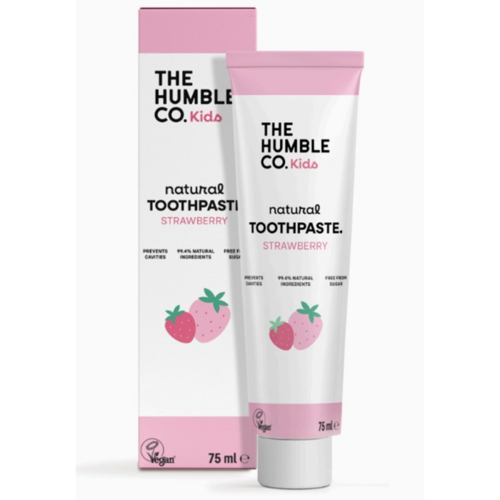 Дитяча зубна паста натуральна The Humble Co. Kids Strawberry з фтором, полуниця, 75 мл