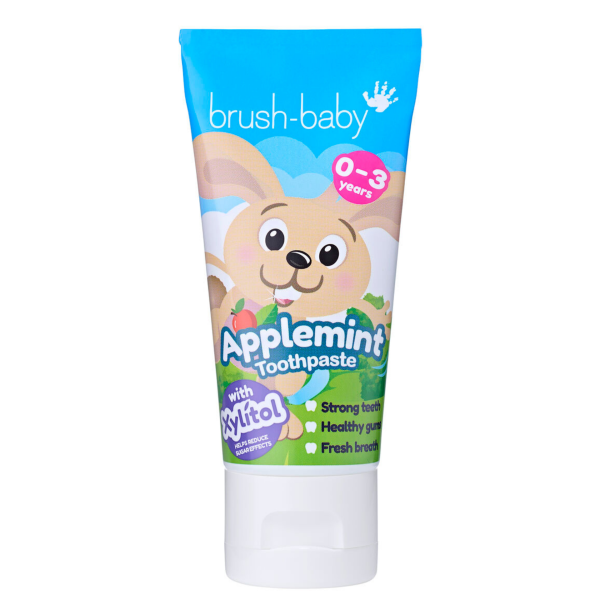 Дитяча зубна паста Brush-Baby Applemint для немовлят, 0-3 роки, яблуко-м'ята, 1000 ppm, 50 мл