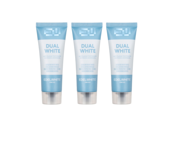 Зубна паста Edel+White Dual White, Антиналіт+відбілювання, 75 мл х 3 шт.