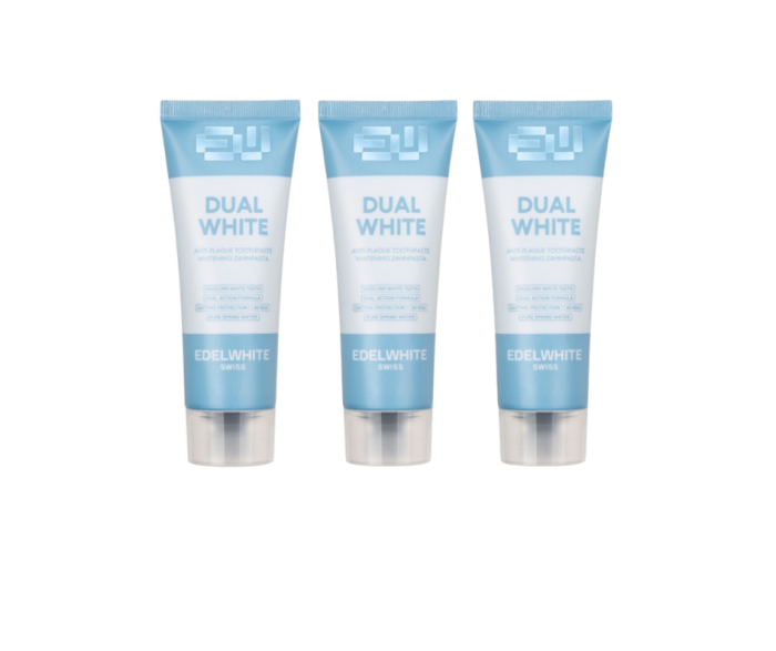 Зубна паста Edel+White Dual White, Антиналіт+відбілювання, 75 мл х 3 шт.