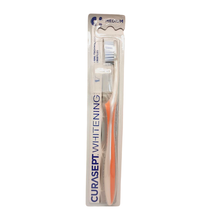 Зубна щітка CURASEPT WHITENING MEDIUM, для відбілювання, подвійна технологія чищення, середня