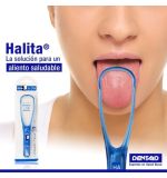 Очищувач язика Halita Campaign, при халітозі, усуває наліт з язика, синій
