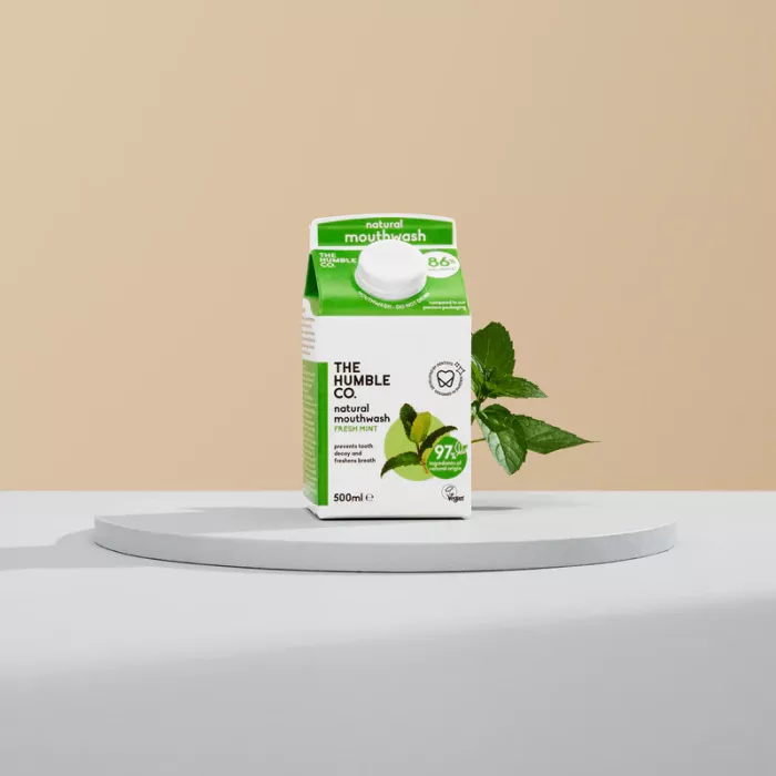 Ополіскувач The Humble Co., СНХ 0,02%, з фтором, свіжа м'ята, 500 мл