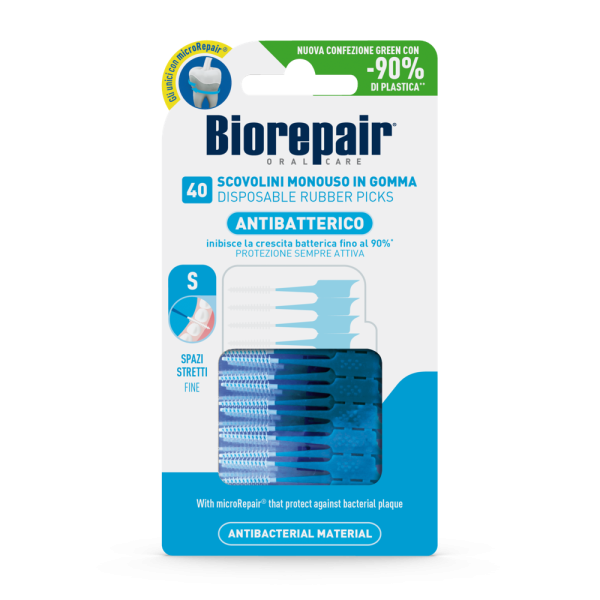 Силіконові зубочистки Biorepair, м'які, розмір S, 40 шт. Силіконові зубочистки Biorepair, м'які, розмір S, 40 шт.