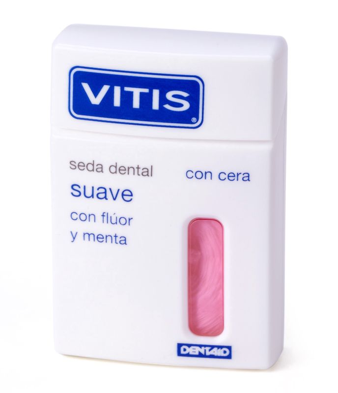 Зубна нитка VITIS м'яка, вощена з фтором і м'ятою, 50 м