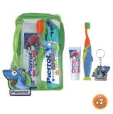 Дитячий набір Pierrot Sharky з фтором, полуниця, 2+ років, зубна щітка, 25 мл